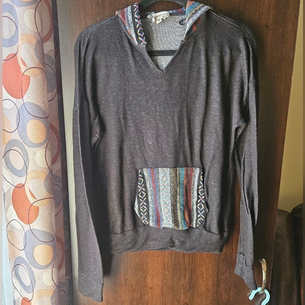 Black Hoodie with Multicolor Accents